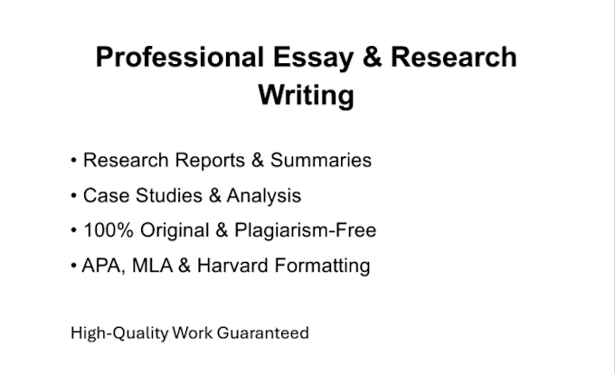 be your professional essay writer and research writer