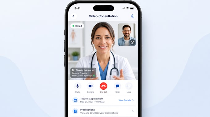 develop a professional telemedicine medical app in react native and node