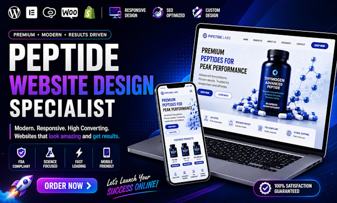 develop fda compliant peptide supplement website