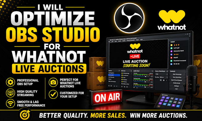 optimize obs studio for whatnot live auctions