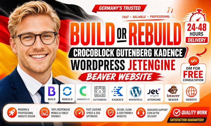 build rebuild crocoblock gutenberg kadence wordpress jetengine beaver website