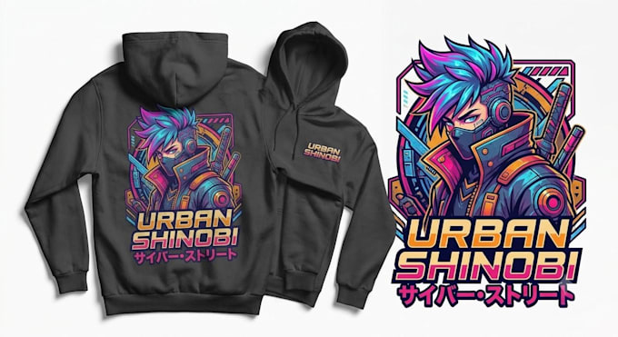 design custom anime or streetwear hoodies and sweaters