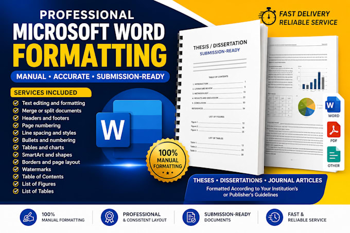 edit, design and format word document, thesis, report, article, proposals