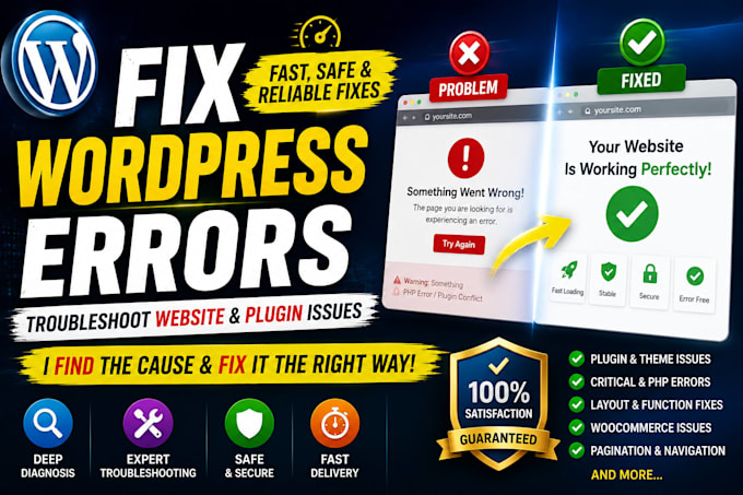 fix wordpress errors website troubleshoot and plugin error