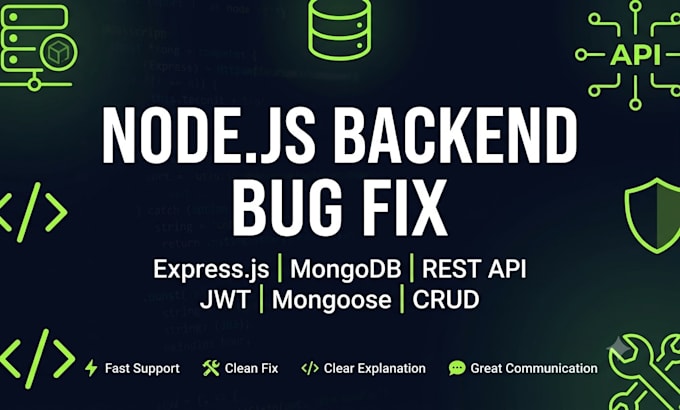 fix node js, express js, mongodb bugs and backend issues