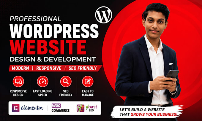 a modern wordpress website with elementor