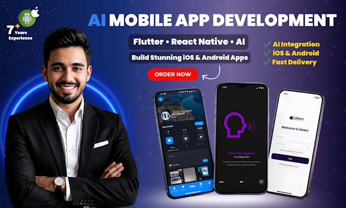 develop ai mobile app, ai integration ios app, android app, mobile app developer