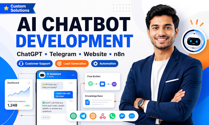 build an ai chatbot for telegram, website or business