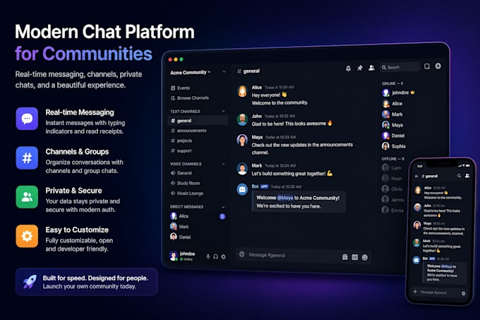 build a custom discord like chat application