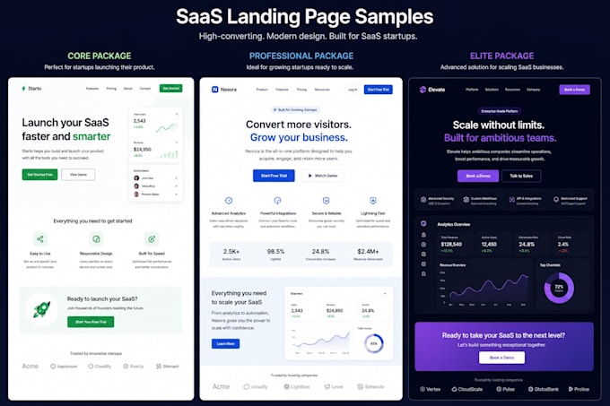design and develop a high converting saas landing page
