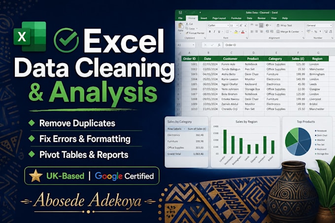 clean, organise and analyse your excel data professionally