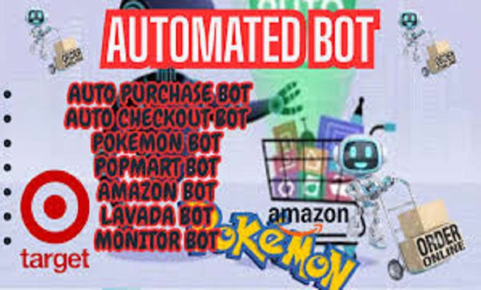 build pokemon bot autobot target bot lazada bot, checkout bot, auto checkout bot