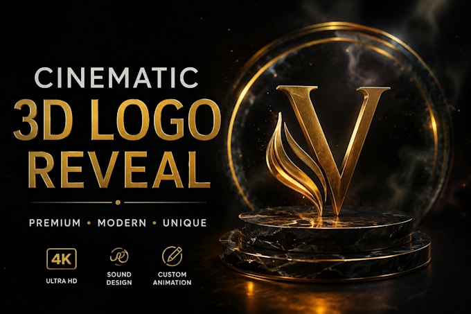 create a cinematic luxury 3d logo reveal for your brand