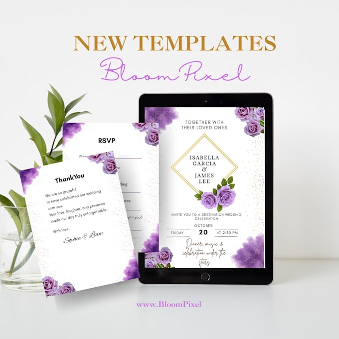 create editable canvas wedding invitation templates and rsvp cards