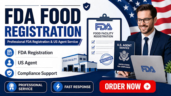 do fda food facility registration and provide US agent service