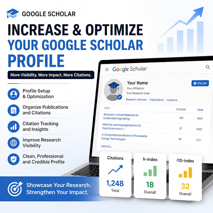increase and optimize google scholar profile for h index article citation