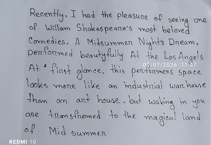 write letter with my english handwriting