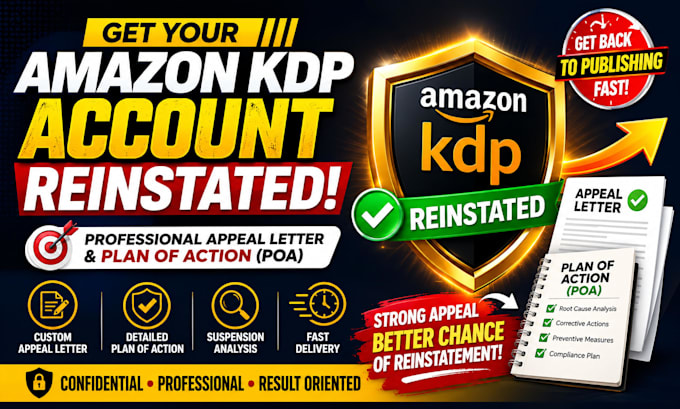 write a professional amazon KDP reinstatement appeal letter