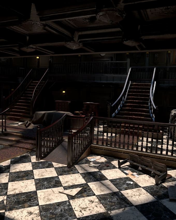 design atmospheric horror game environments in unreal engine 5 or unity