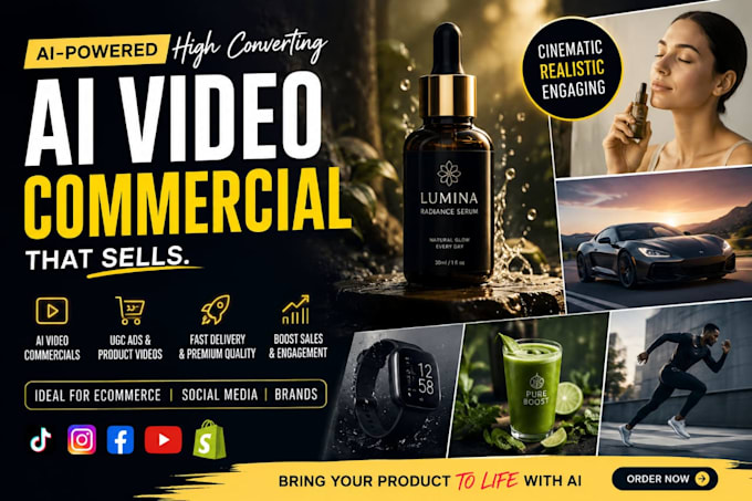 do ai video,  ai video editing, ai commercial, ai product ads