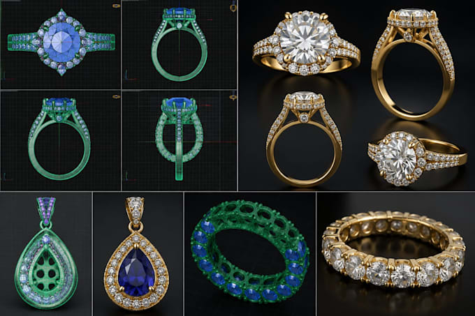 create custom 3d cad jewelry design for 3d printing