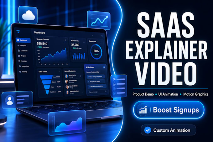 create saas explainer video saas animation saas video and product demo