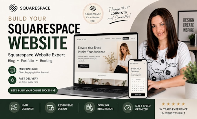 build website design with website mockup design squarespace wix godaddy website
