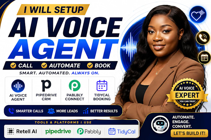 setup retell ai voice agent pipedrive pabbly connect tidycal booking automation