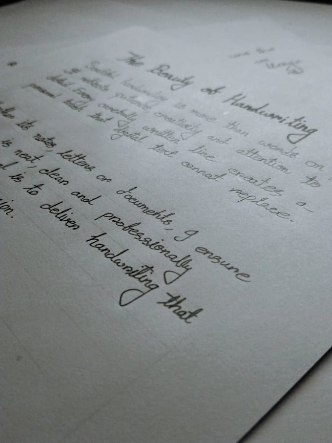 beautifully handwrite notes, letters and documents in cursive english and bangla