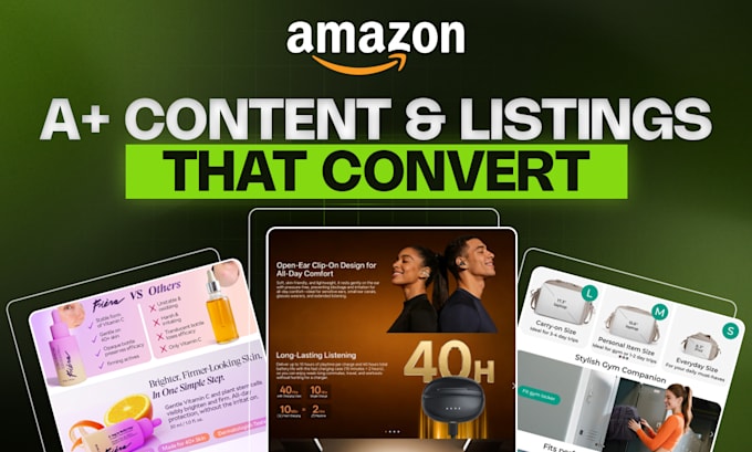 design amazon a plus content, listing images, and amazon ebc design