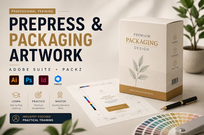 teach prepress, packaging artwork, adobe suite and packz profession
