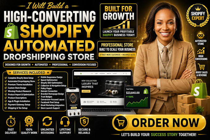 build, create shopify dropshipping store, design shopify website redesign