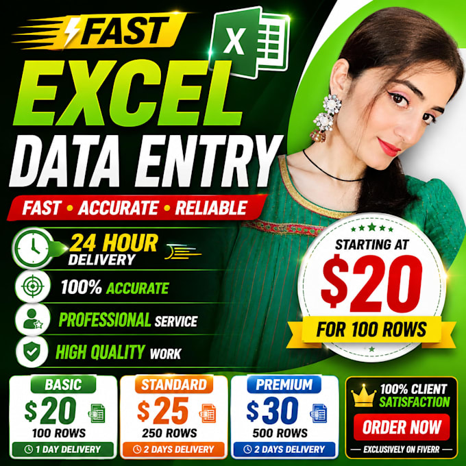 do fast excel data entry , copy past and wed research