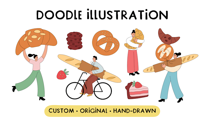 create custom doodle illustration, character, mascot