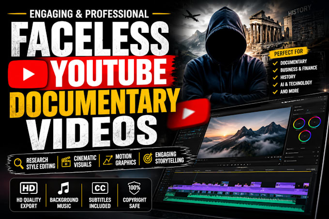 create engaging faceless youtube documentary videos