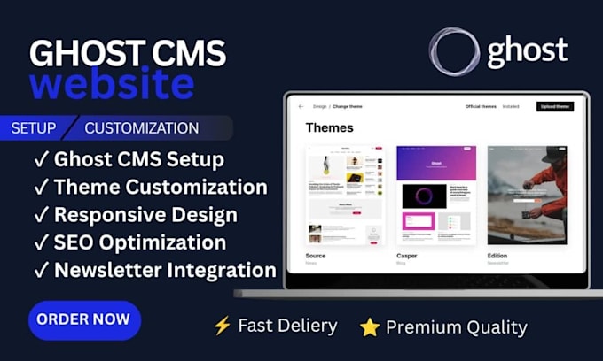 build ghost cms website setup ghost theme ghost blog customize host newsletter