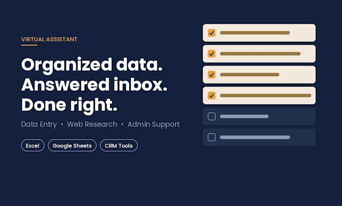 be your virtual assistant for data entry and web research