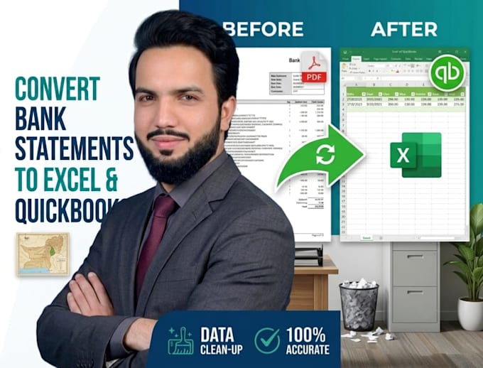 convert bank statements to excel CSV and quickbooks