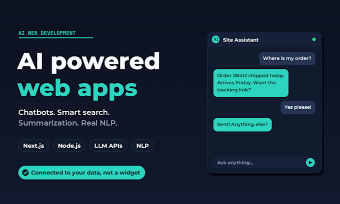 develop ai website, ai web application, ai chatbot and ai software