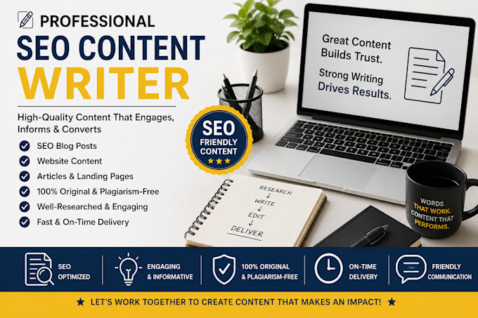 write engaging SEO website copy, blog posts, and professional content
