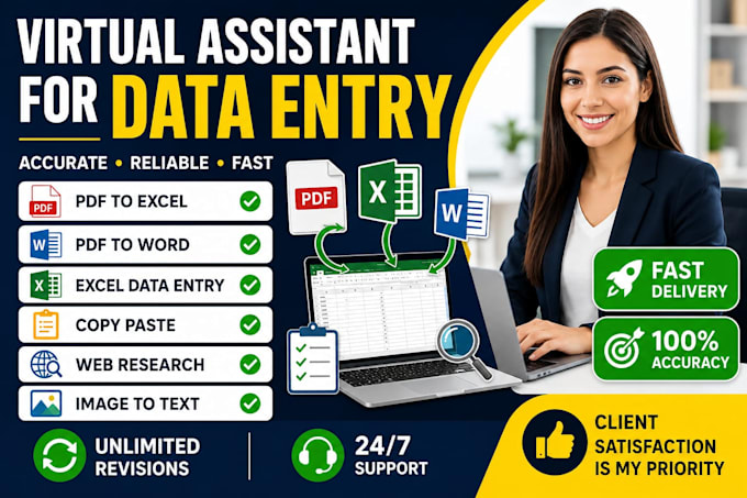 virtual assistance for data entry