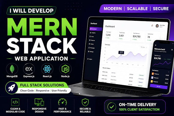 develop full stack web applications using mern, nextjs