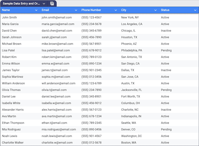 do professional data entry and spreadsheet organization