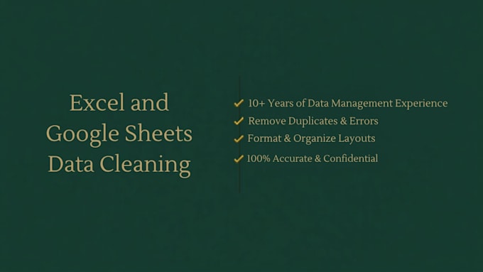 clean and organize excel or google sheets data
