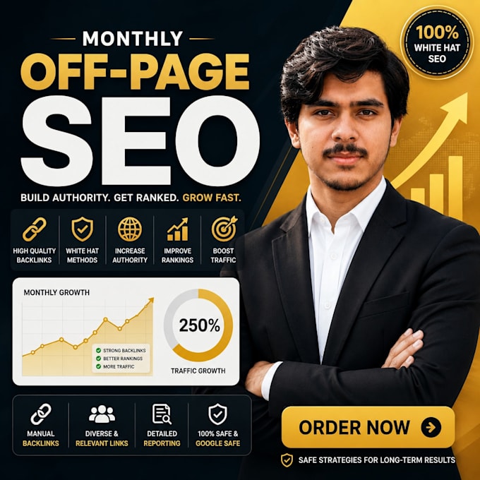 do monthly off page SEO with white hat authority backlinks