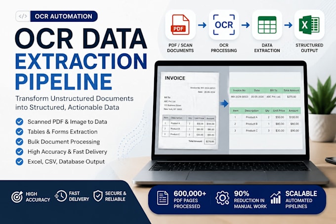 build ocr data extraction pipeline using python