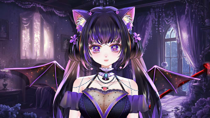 design live 2d vtuber model live 2d character, live2d anime, vtuber background