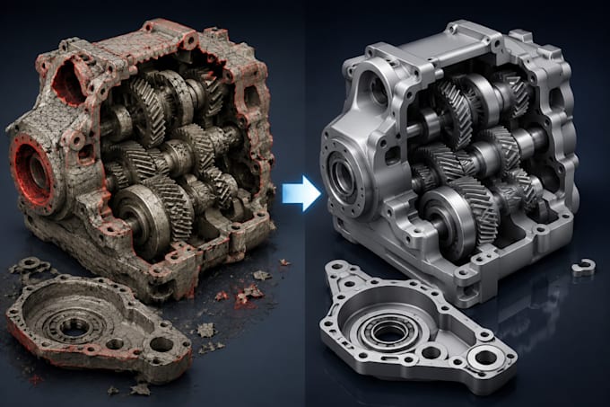 repair broken cad redesign models, stl, step and mechanical part for 3d printing