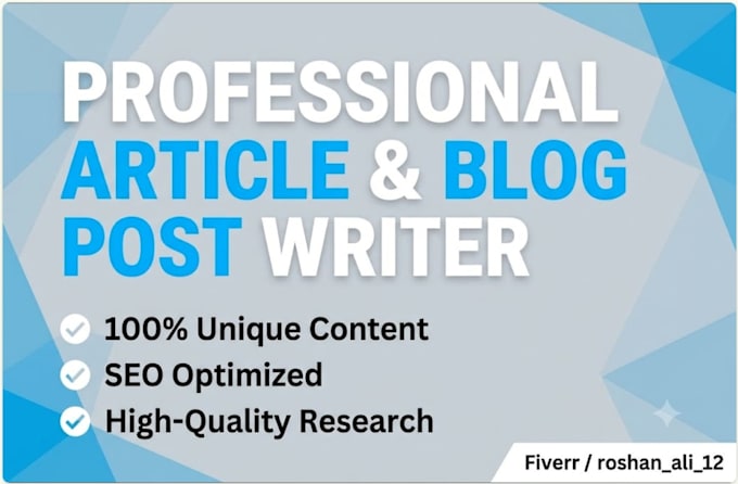 write high quality SEO blog posts and articles