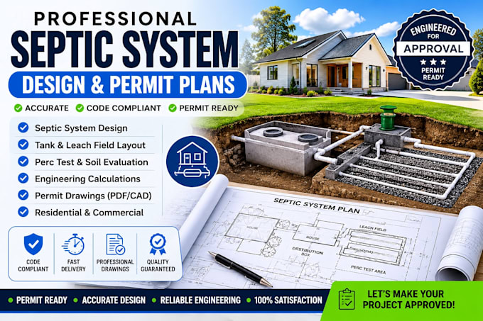 design permit ready septic system plans for approval